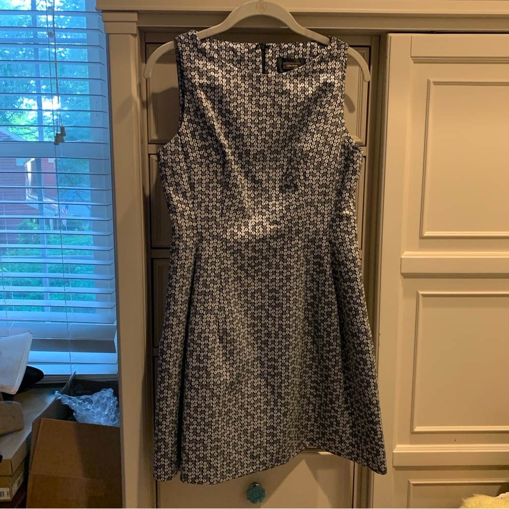 Alexia Admor Silver/Black Structured Tank Dress Size Medium